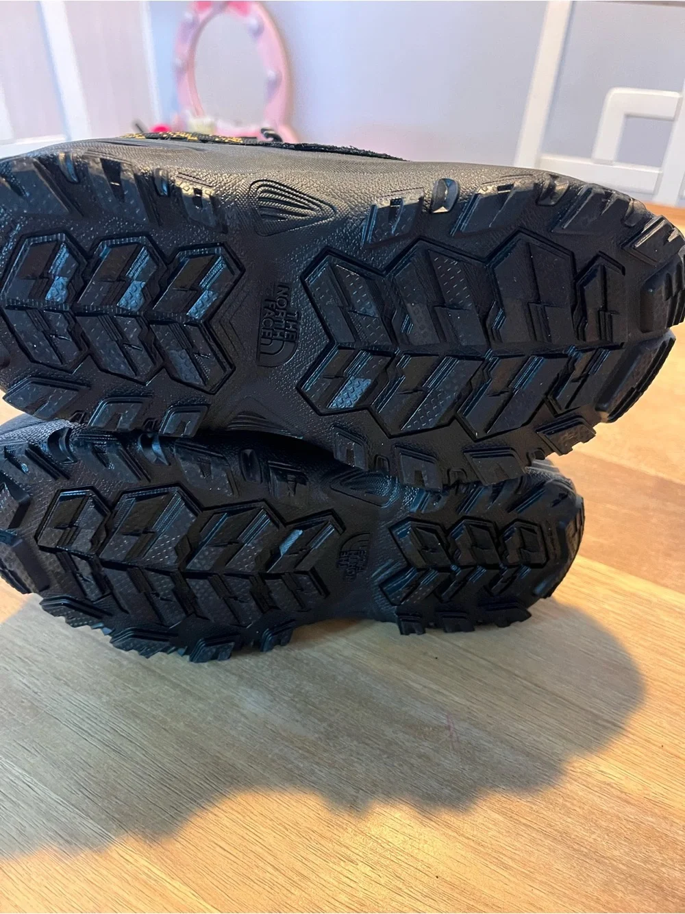 The North Face Black Boots with Yellow-Accent Laces